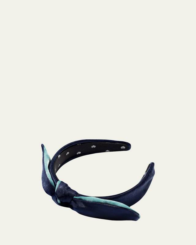 Velvet Colorblock Knot Bow Headband